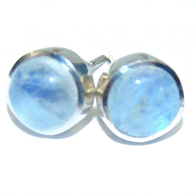Genuine Fire Moonstone .925 Sterling Silver handcrafted Earrings