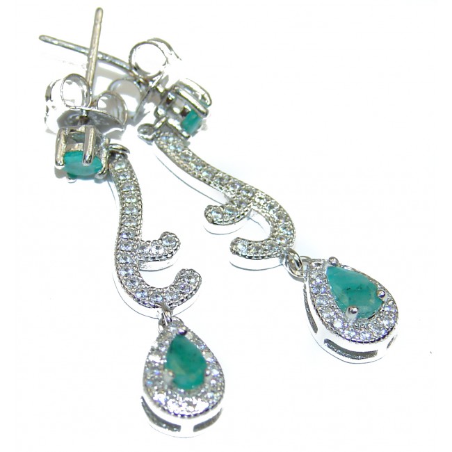 Authentic Amethyst Emerald .925 Sterling Silver Earrings