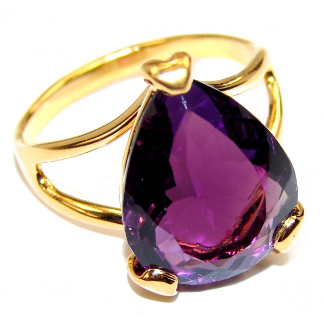 Purple Beauty authentic Amethyst 14K Gold over .925 Sterling Silver Ring size 10 1/4