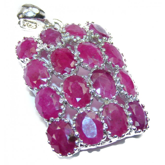 Precious authentic Ruby .925 Sterling Silver handmade Pendant