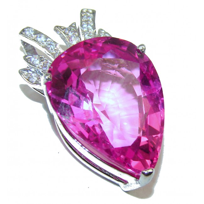 Genuine Pink Topaz .925 Sterling Silver handcrafted pendant