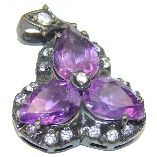 Spectacular 12.4carat Amethyst .925 Sterling Silver handcrafted pendant