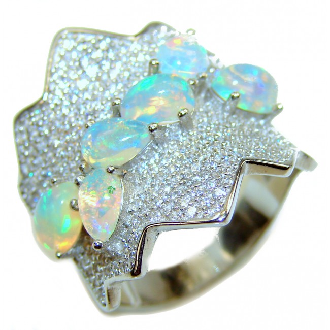 Precious Ethiopian Opal .925 Sterling Silver handcrafted ring size 7