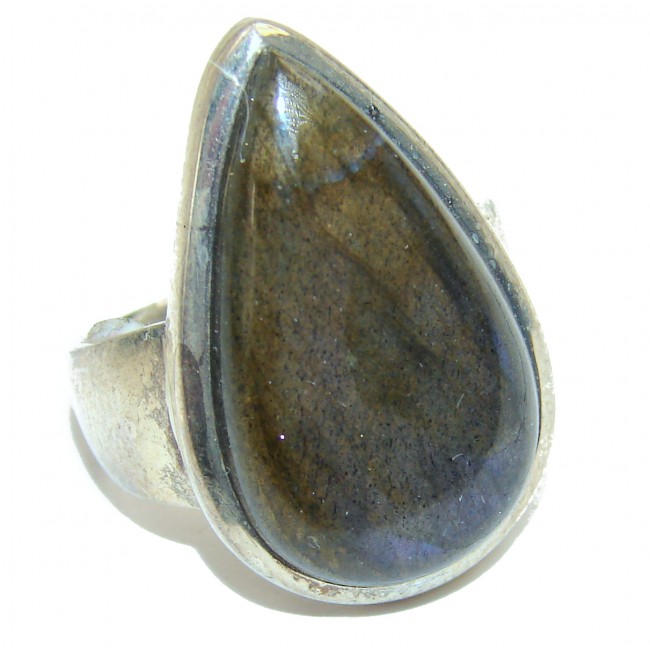 Precious shimmering Labradorite .925 Sterling Silver handcrafted ring size 6 1/4