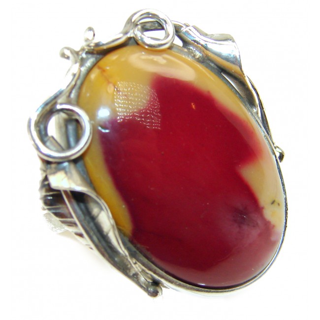 Large Australian Mookaite .925 Sterling Silver Ring size 8