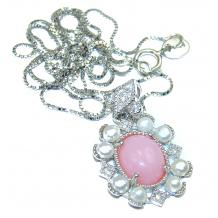 Pink Opal Topaz  18K Gold over   .925  Sterling Silver handmade Necklace