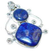 Perfect  Lapis Lazuli .925 Sterling Silver handcrafted Pendant