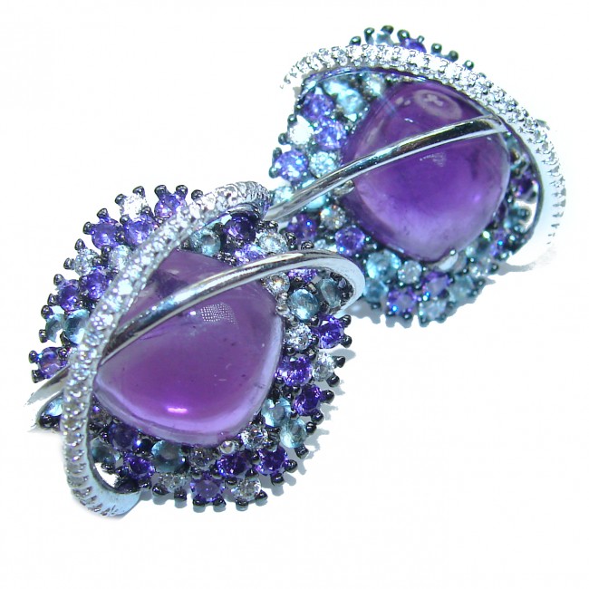 Exclusive real Amethyst .925 Sterling Silver handcrafted Earrings