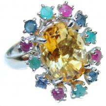 Vintage  Style Citrine  .925 Sterling Silver handmade  Ring s. 8