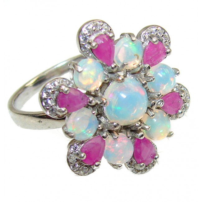 Authentic Ethiopian Opal .925 Sterling Silver handcrafted ring size 8