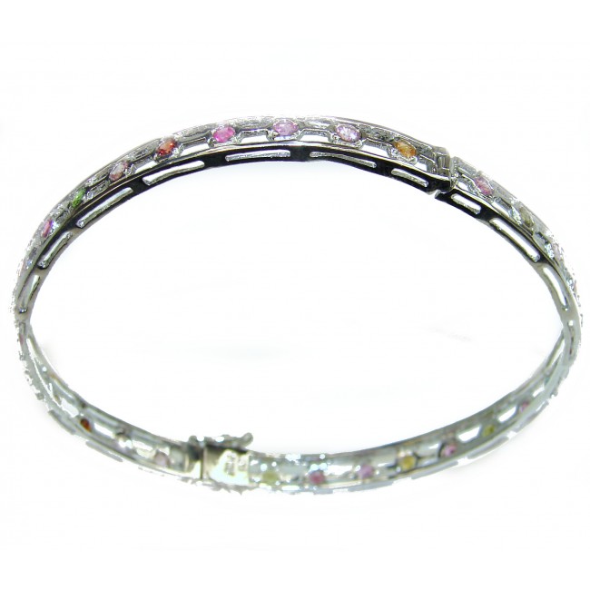 Glorious Natural Sapphire .925 Sterling Silver Bangle bracelet