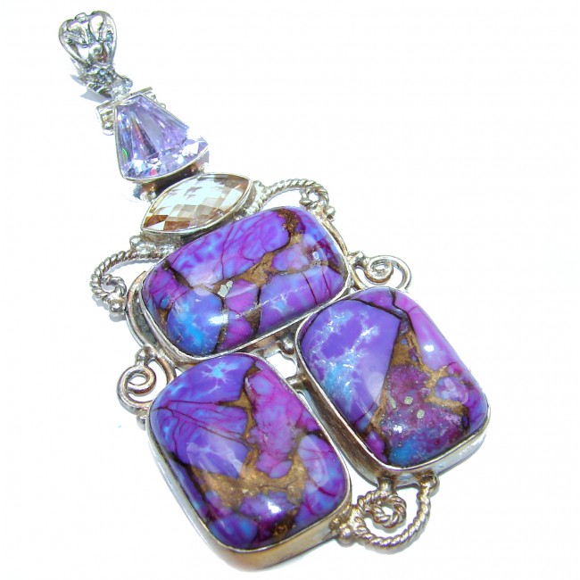Artisan Design purple Turquoise .925 Sterling Silver pendant