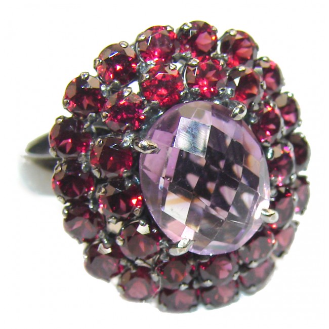 Vintage Beauty Amethyst .925 Sterling Silver handcrafted ring size 6 3/4