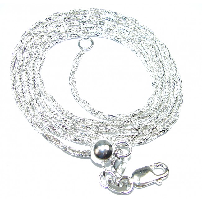 Rope adjustable Sterling Silver Chain 22'' long, 2 mm wide