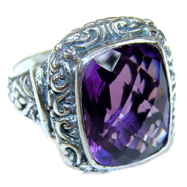 Vintage Beauty Amethyst .925 Sterling Silver handcrafted ring size 7 1/4