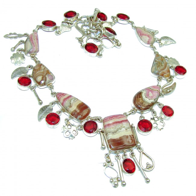 Pure In Heart authentic Rhodochrosite .925 Sterling Silver necklace