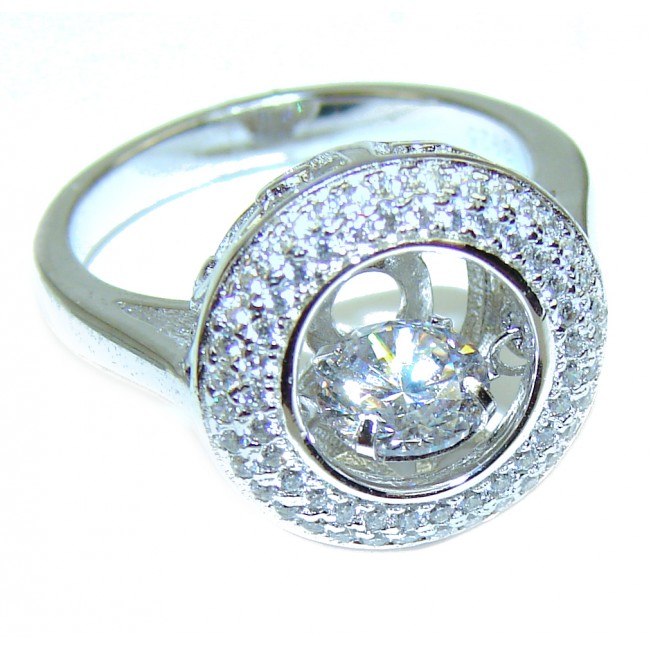 Unstoppable Love White Topaz with dancing topaz .925 Sterling Silver stack up ring size 7
