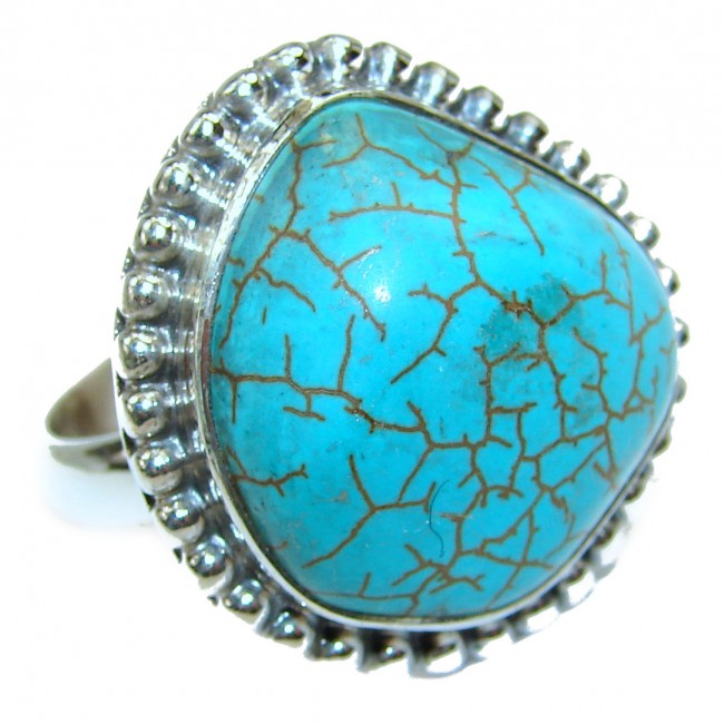 Authentic Turquoise .925 Sterling Silver ring; s. 9
