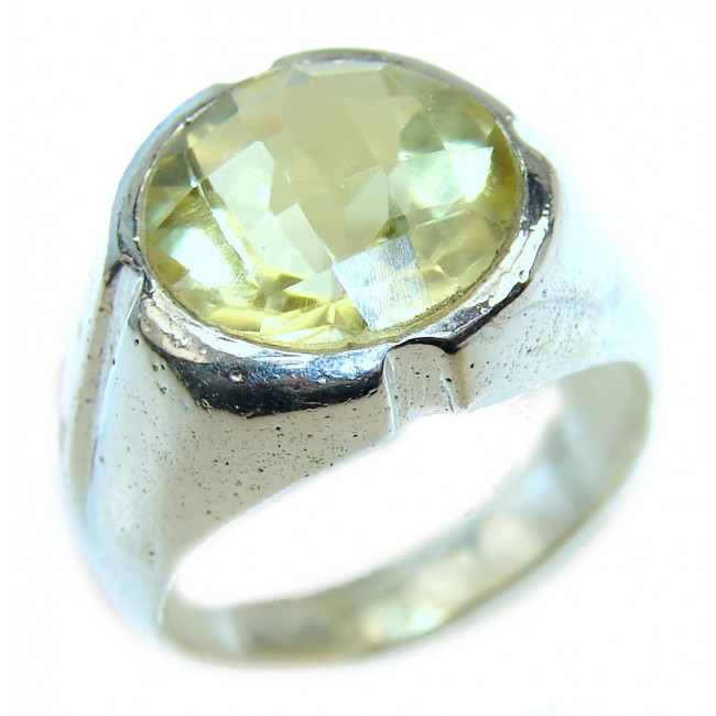 Luxurious Style 10.6 carat Natural Citrine .925 Sterling Silver handmade Cocktail Ring s.6