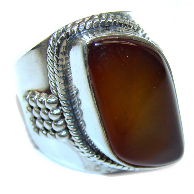 Beautiful Simplicity Scentic Montana Agate .925 Sterling Silver Ring s. 6 1/2