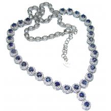 Authentic Sapphire    .925  Sterling Silver handcrafted  necklace
