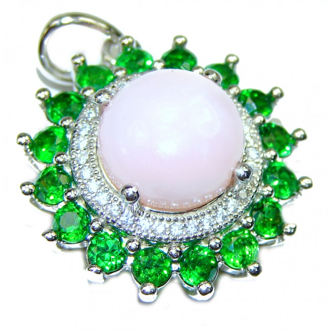 Cute Natural Pink Opal .925 Sterling Silver Pendant