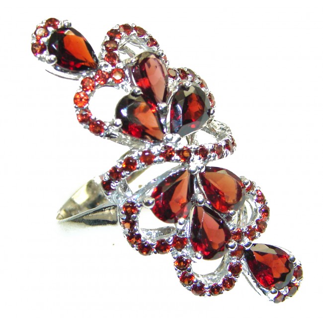 Scarlet Starlight Authentic Garnet .925 Sterling Silver Ring size 10 1/4