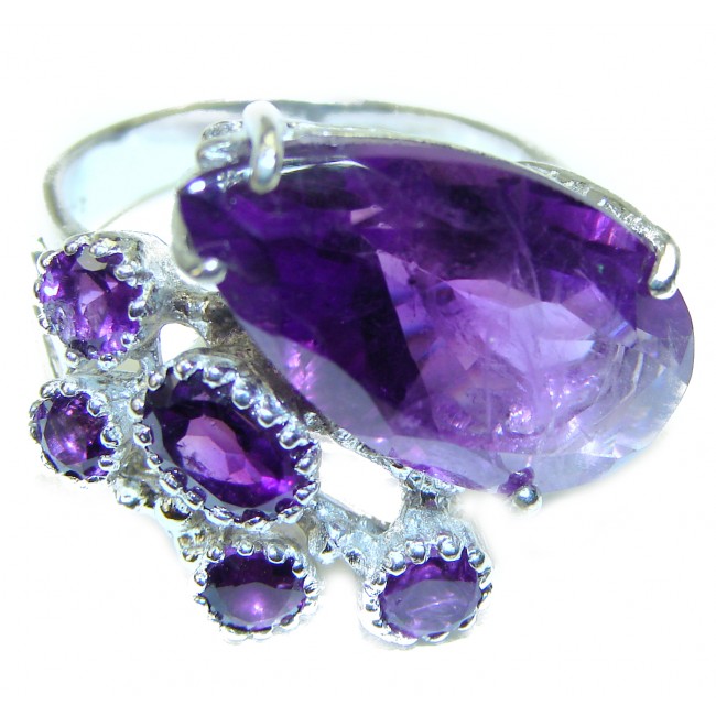 Vintage Beauty authentic Amethyst .925 Sterling Silver handcrafted ring size 9 1/2