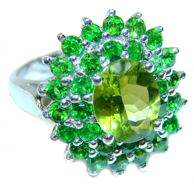 Authentic Peridot .925 Sterling Silver handmade Ring size 6