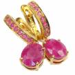 Spectacular natural Ruby  14k Gold over .925  Sterling Silver handcrafted earrings