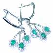 Very Unique Green  Emerald  .925 Sterling Silver handcrafted  earrings