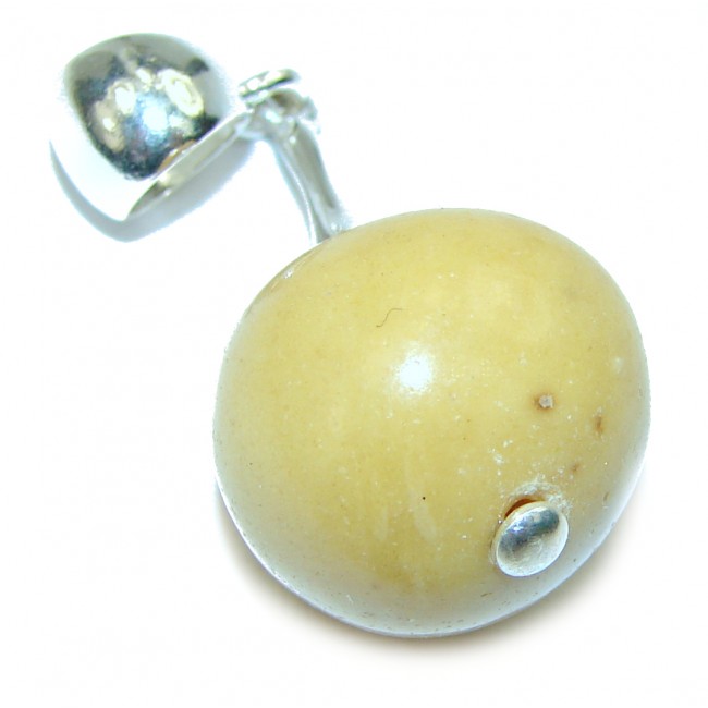 Genuine Sphere Butterscotch Baltic Amber .925 Sterling Silver handmade pendant