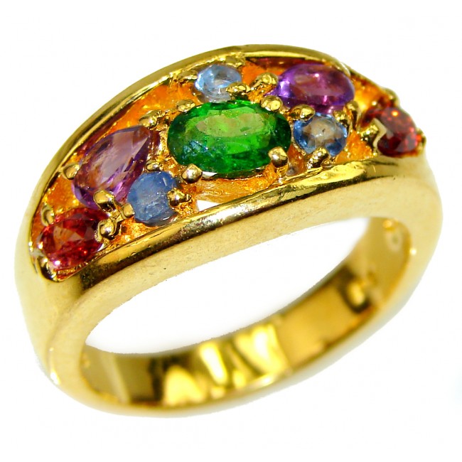 Sapphire Chrome Diopside 14K Gold over .925 Sterling Silver Ring size 8