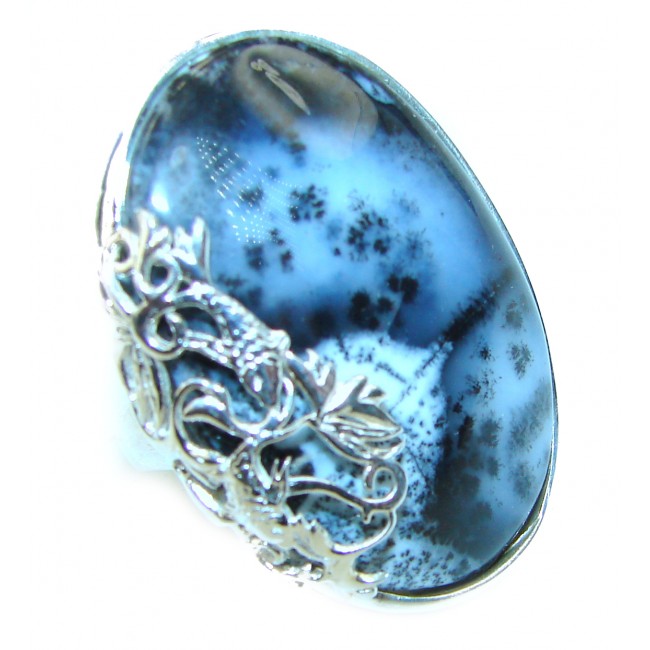Top Quality Dendritic Agate .925 Sterling Silver handcrafted Ring s. 7