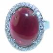 Incredible Authentic  Garnet   .925 Sterling Silver Ring size  8