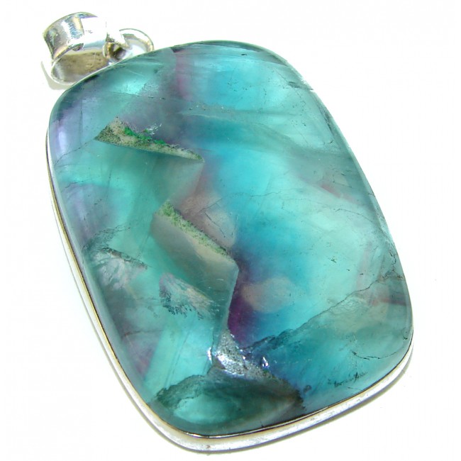 Simple Perfection Fluorite .925 Sterling Silver handcrafted Pendant
