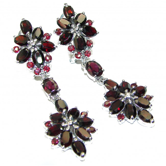 Scarlet Starlight Authentic Garnet .925 Sterling Silver handcrafted earrings