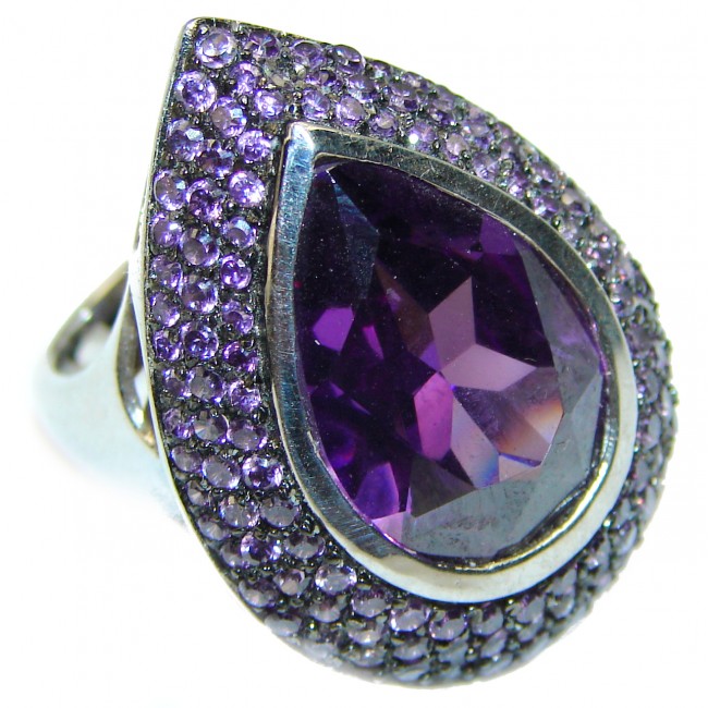 Purple Romance Amethyst .925 Sterling Silver handcrafted ring size 6