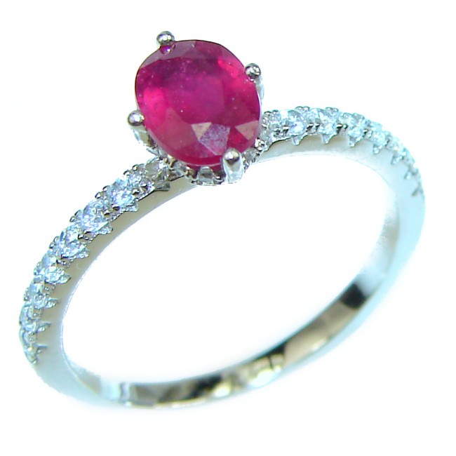 Great quality unique Ruby .925 Sterling Silver handcrafted Ring size 7