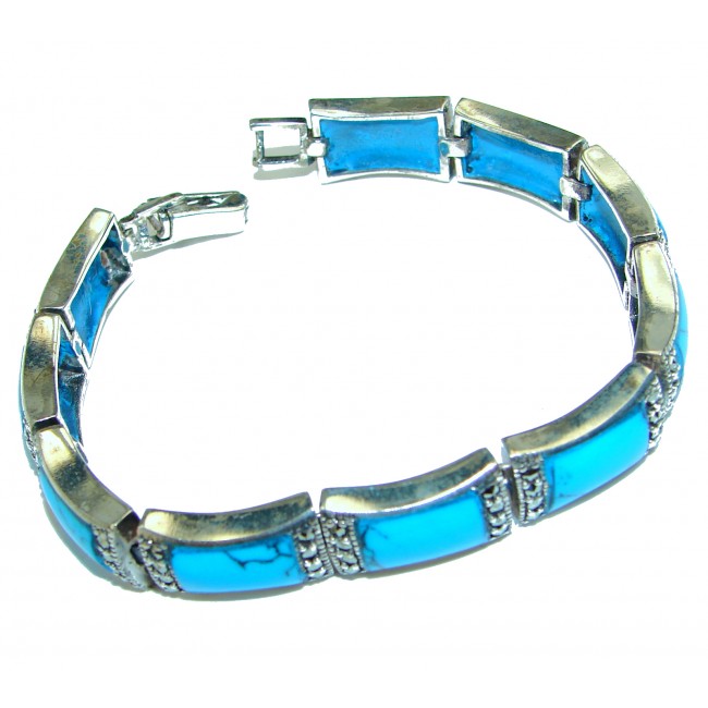 Fantastic Turquoise .925 Silver handmade Bracelet