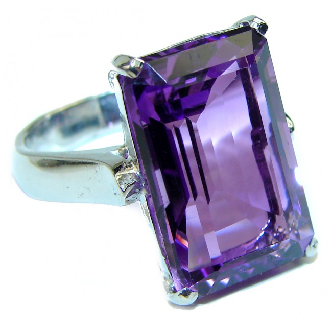 Pure Energy Amethyst .925 Sterling Silver HANDCRAFTED Ring size 8