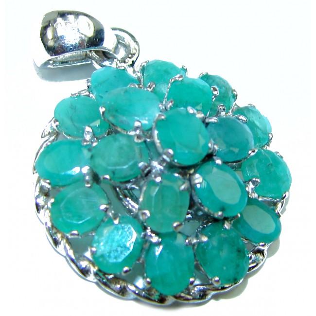 Fancy Emerald .925 Sterling Silver handmade Pendant