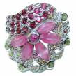 Lavish design authentic Ruby  .925 Sterling Silver Statement handcrafted  Ring size 7 1/4