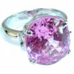 Genuine  25.2ct Pink Topaz  .925 Sterling Silver handmade Ring size 8 1/2