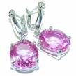 Genuine 19.2ct Pink Topaz  .925 Sterling Silver handcrafted  earrings