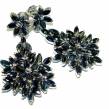 Magnificent Jewel Sapphire  .925 Sterling Silver handcrafted incredible Statement earrings