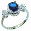 Endless Love Sapphire  .925 Sterling Silver handmade  Ring s. 8 1/4