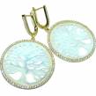 Family Tree Blister Pearl  14K Gold over .925 Sterling Silver handcrafted Earrings