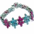 Glowing Beauty authentic Ruby Aquamarine .925 Sterling Silver handmade  Bracelet