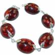 Cognac Color  Beautiful  Amber .925 Sterling Silver handcrafted  Bracelet